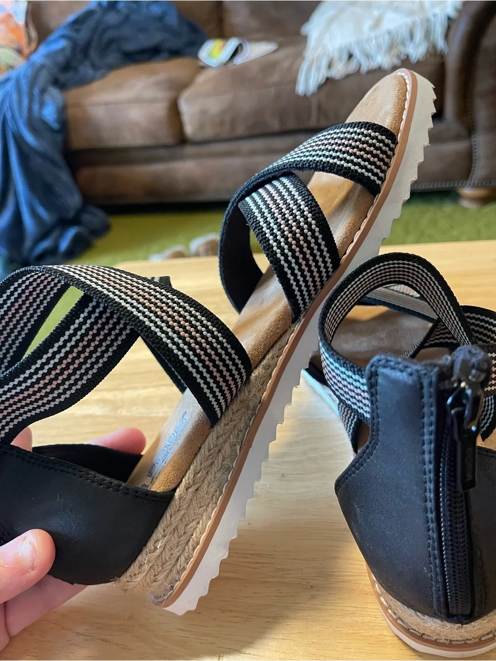 Skechers Desert Kiss Stretch Strapping Sandals-Desert Nights-Black 8.5